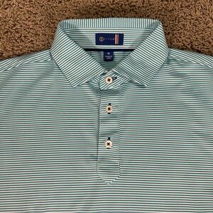 Stitch Golf Polo Shirt Mens Medium Teal/White Performance Stretch Athleisure